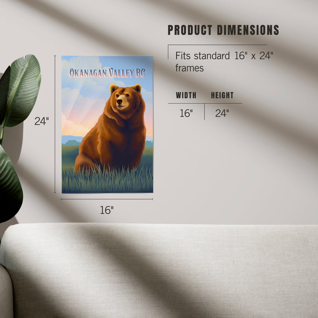 Okanagan Valley, British Columbia, Lithograph Wildlife Series, Grizzly Bear, Art & Giclee Prints