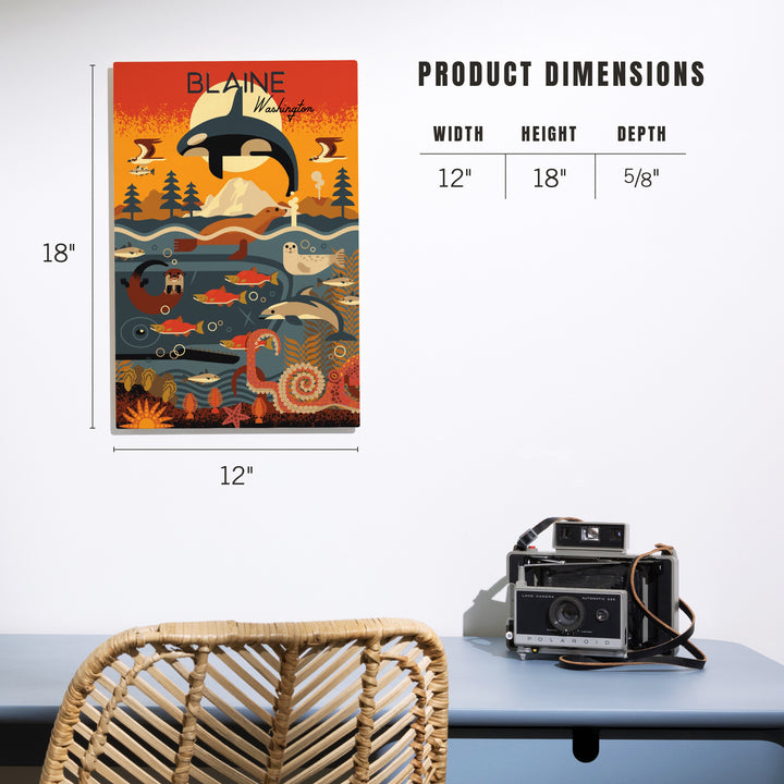 Blaine, Washington, Geometric, Marine Animals, Wood Signs and Postcards