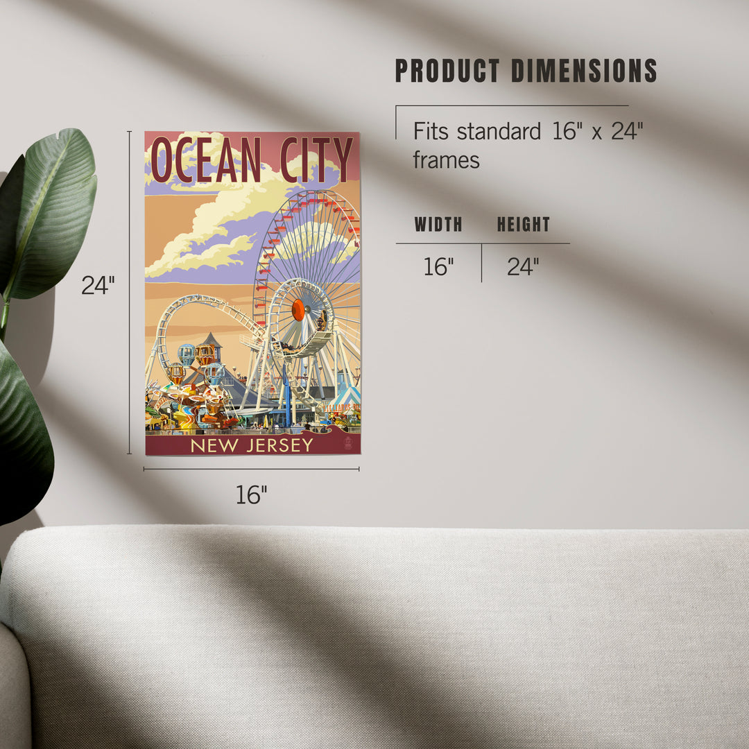 Ocean City, New Jersey, Pier and Sunset, Art & Giclee Prints