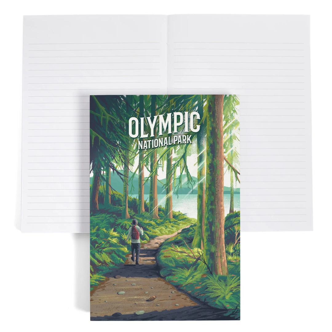 Lined 6x9 Journal, Olympic National Park, Washington, Get Outside Series, Walk in the Woods, Day Hike, Lay Flat, 193 Pages, FSC paper