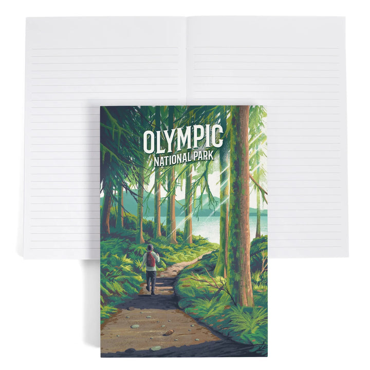 Lined 6x9 Journal, Olympic National Park, Washington, Get Outside Series, Walk in the Woods, Day Hike, Lay Flat, 193 Pages, FSC paper