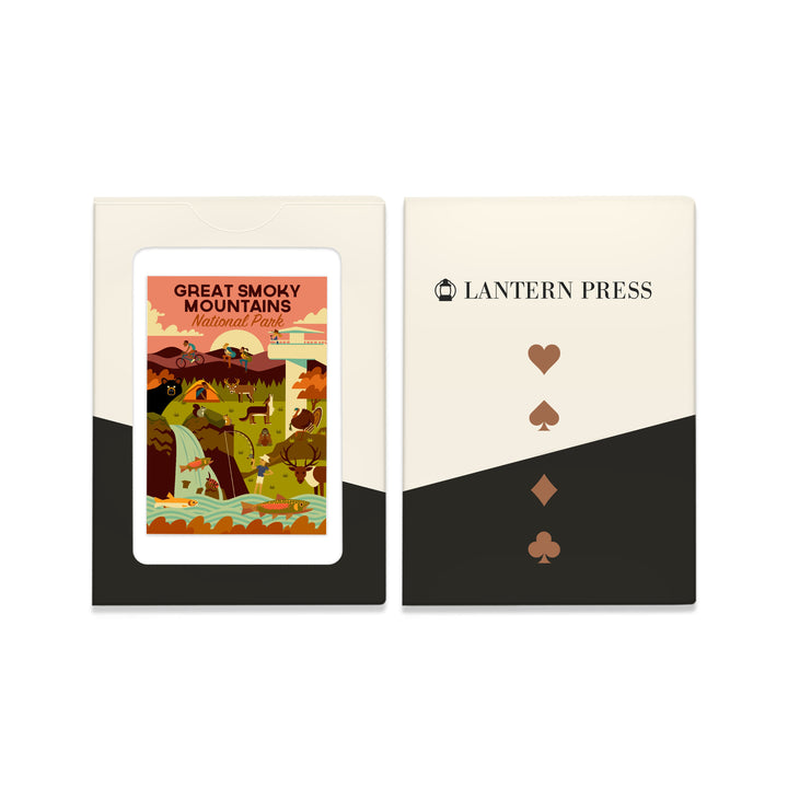 Playing Cards, Great Smoky Mountains National Park, Tennessee, Geometric National Park Series, 52 Card Deck with Jokers in Box, Unique Art