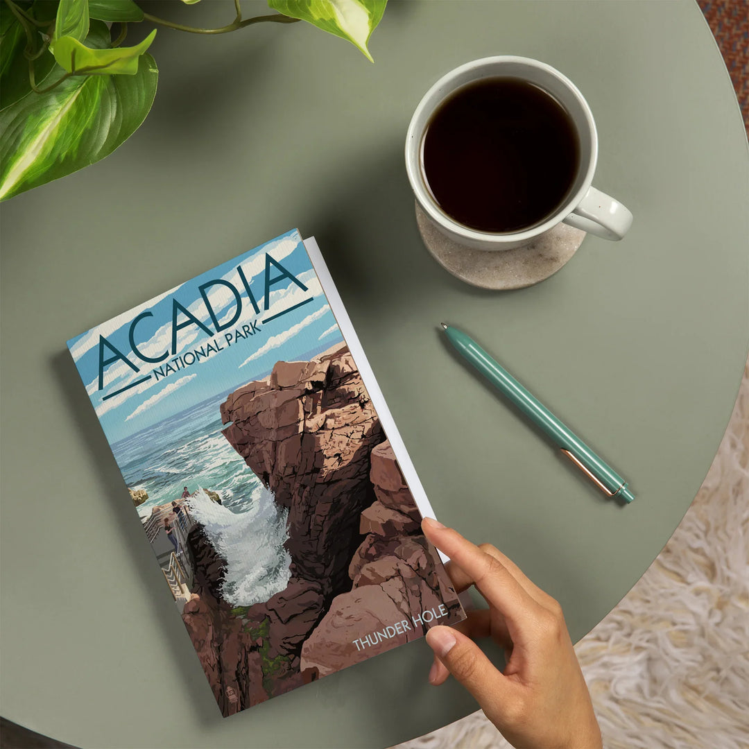 Lined 6x9 Journal, Acadia National Park, Maine, Thunder Hole Day, Lay Flat, 193 Pages, FSC paper