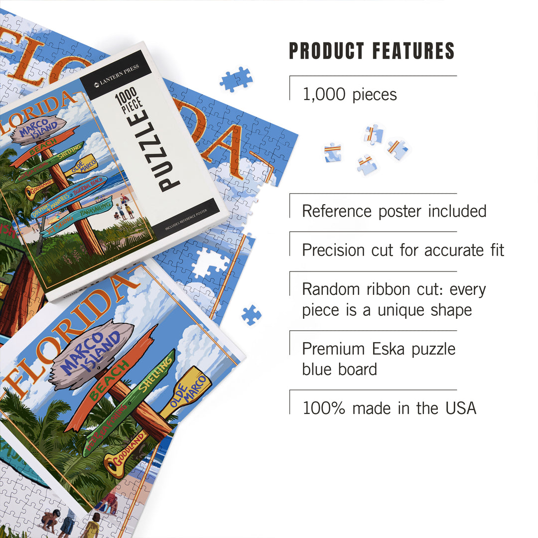 Marco Island, Florida, Destinations Sign, Jigsaw Puzzle