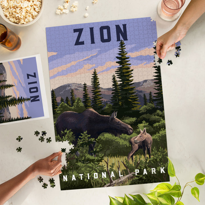 Zion National Park, Moose Scene, Jigsaw Puzzle