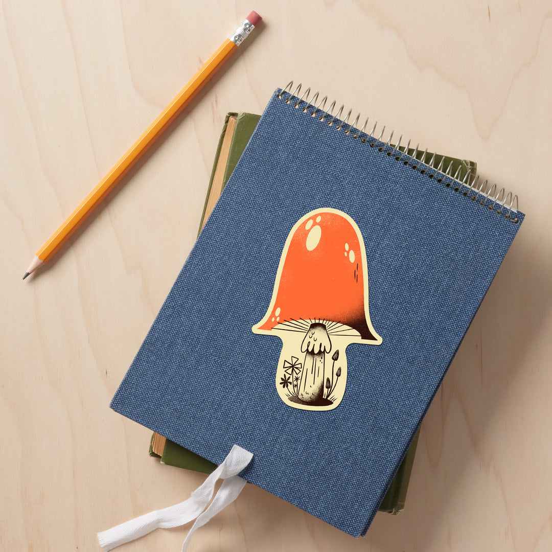 Midcentury, Mushrooms, Vinyl Sticker