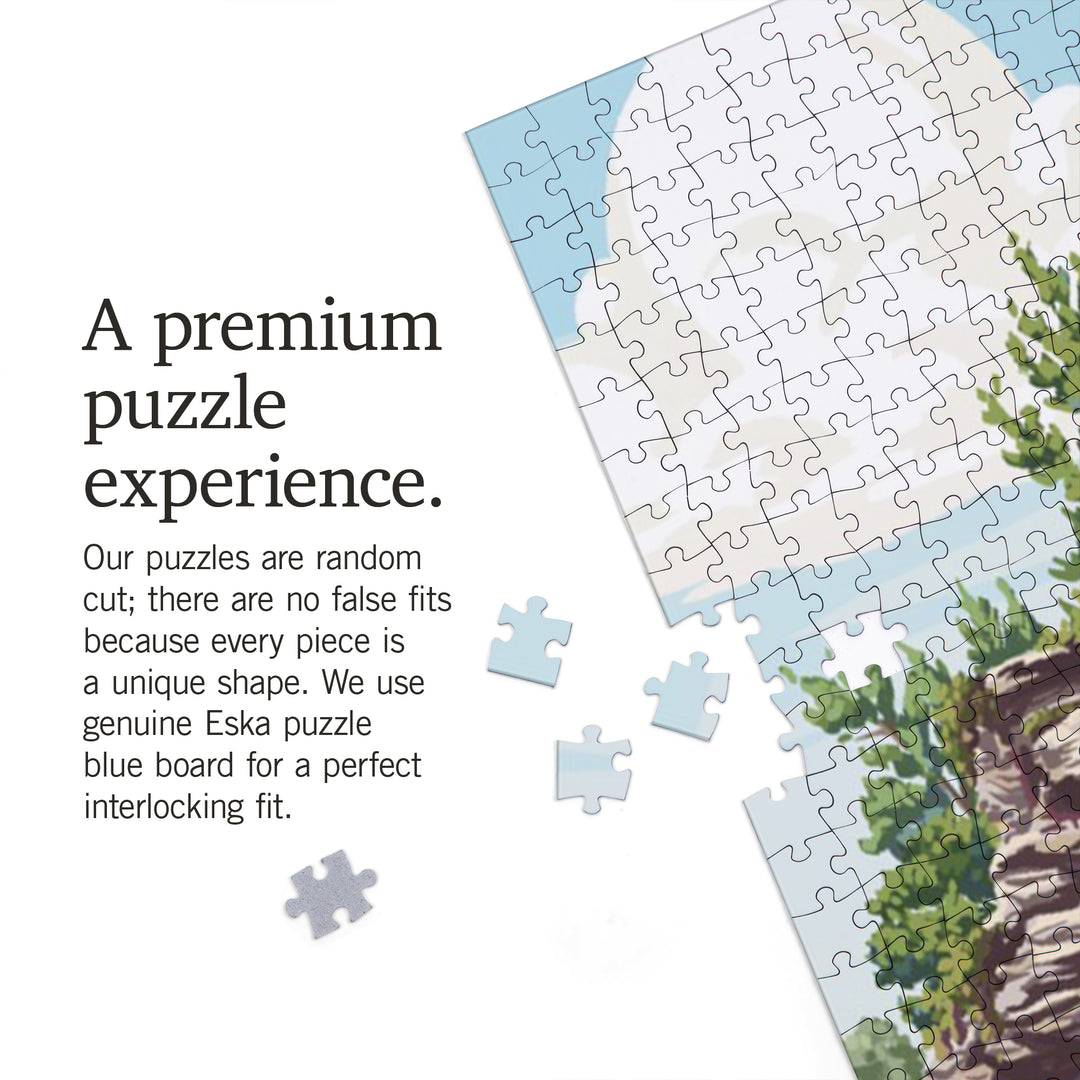 Wisconsin Dells, Haystack Rock, Painterly, 1000 Piece Jigsaw Puzzle