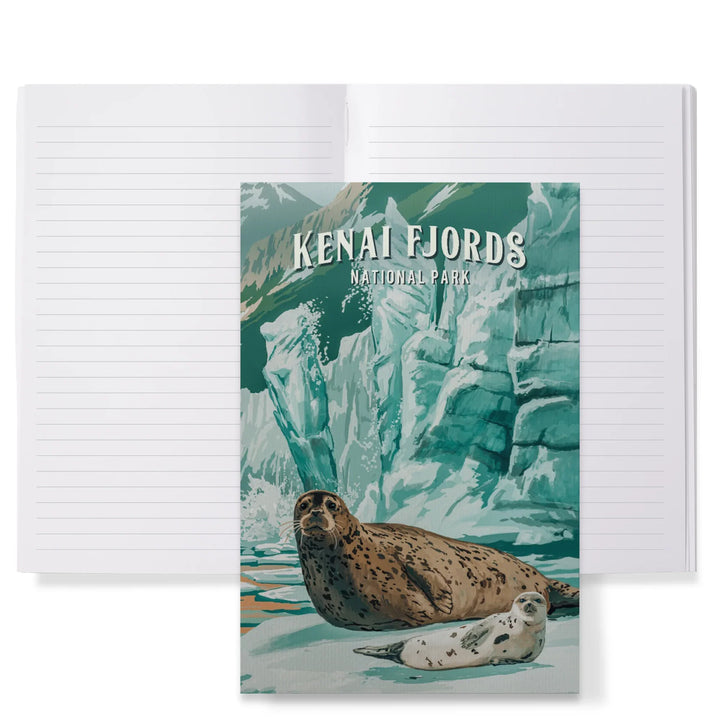 Lined 6x9 Journal, Kenai Fjords National Park, Alaska, Painterly Series, Lay Flat, 193 Pages, FSC paper