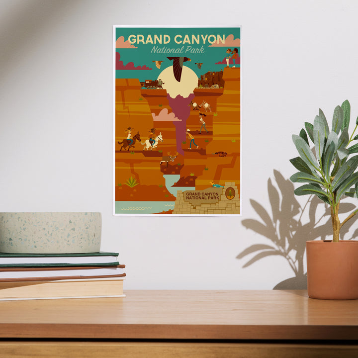 Grand Canyon National Park, Arizona, Geometric National Park Series, Art & Giclee Prints