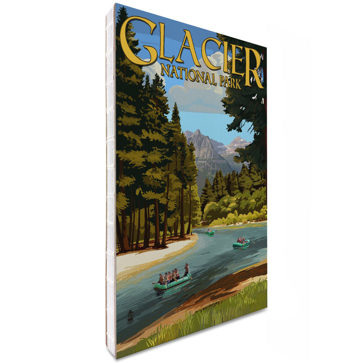 Lined 6x9 Journal, Glacier National Park, Montana, River Rafting, Lay Flat, 193 Pages, FSC paper