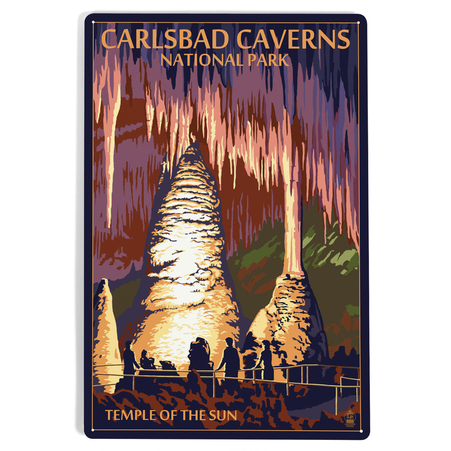 Carlsbad Caverns National Park, New Mexico, Temple of the Sun, Painterly Series, Metal Signs - Lantern Press