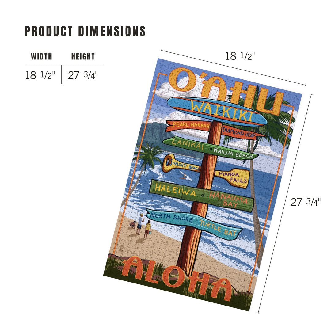 Waikiki, Oahu, Hawaii, Aloha, Sign Destinations, Jigsaw Puzzle