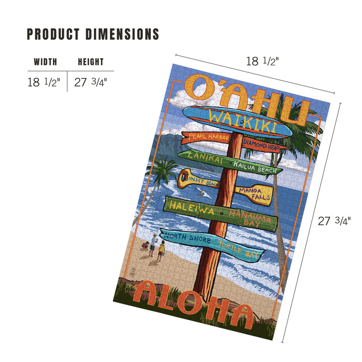 Waikiki, Oahu, Hawaii, Aloha, Sign Destinations, Jigsaw Puzzle