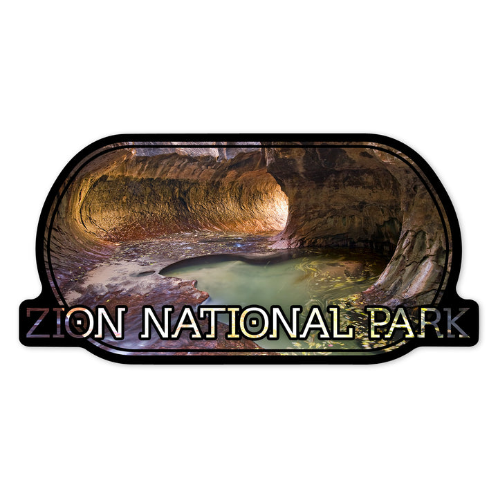 Zion National Park, Utah, The Subway, Contour, Vinyl Sticker