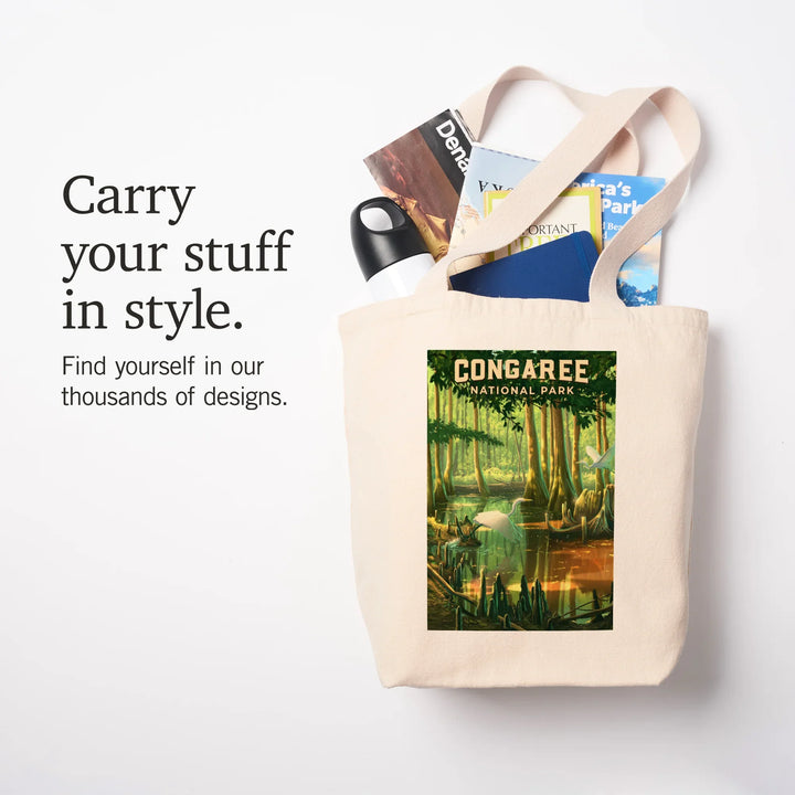 South Carolina, Oil Painting, Congaree National Park, Tote Bag