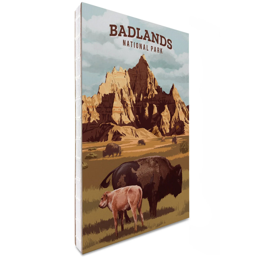 Lined 6x9 Journal, Badlands National Park, South Dakota, Painterly National Park Series, Lay Flat, 193 Pages, FSC paper