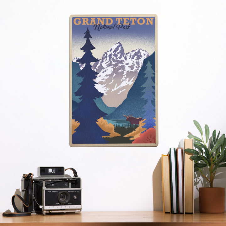 Grand Teton National Park, Wyoming, Lithograph, Metal Signs