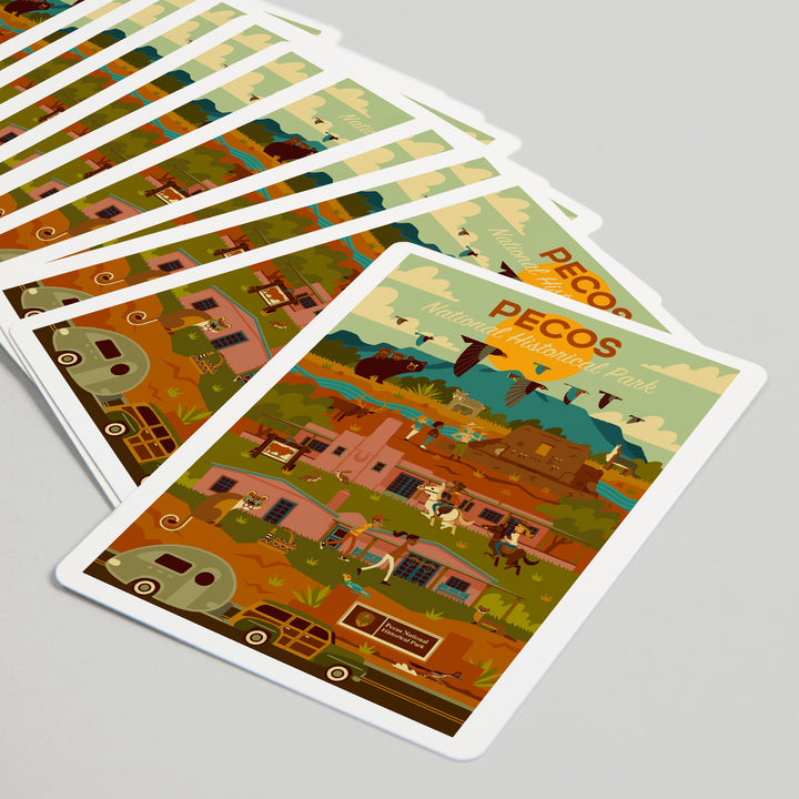 Playing Cards, Pecos National Historical Park, New Mexico, Geometric, 52 Card Deck with Jokers in Box, Unique Art
