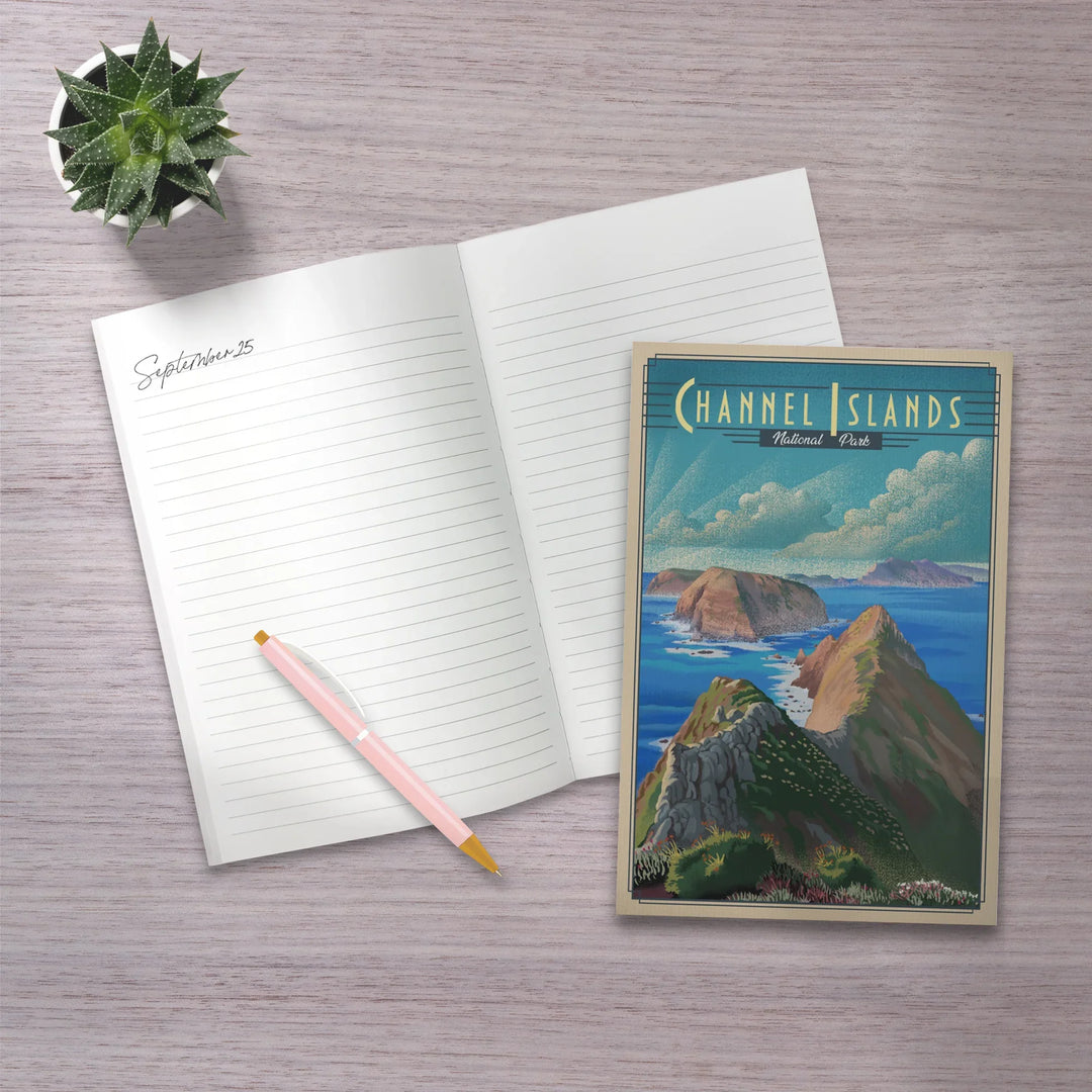 Lined 6x9 Journal, Channel Islands National Park, California, Lithograph National Park Series, Lay Flat, 193 Pages, FSC paper