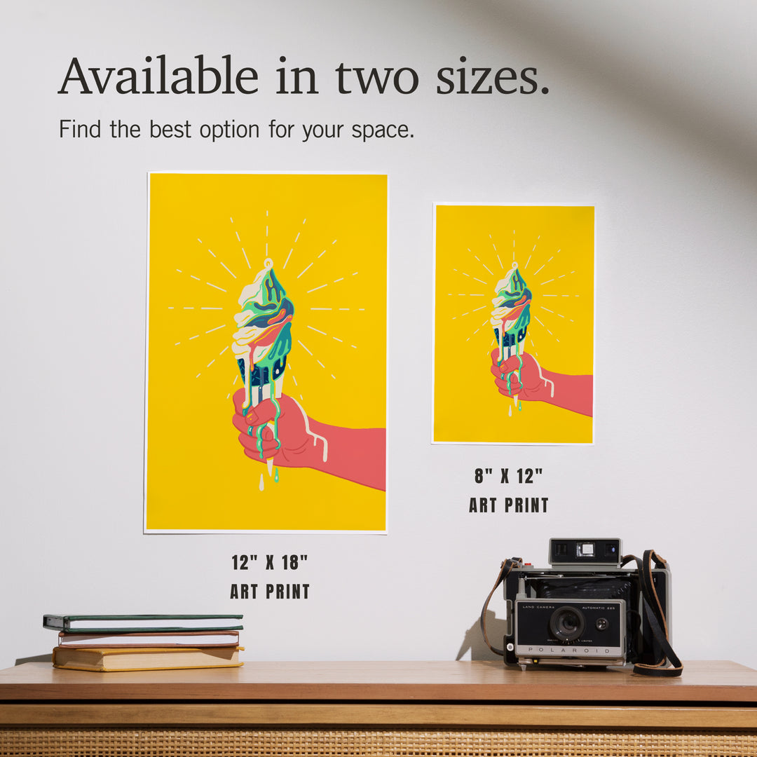Sweet Relief Collection, Melting Ice Cream Cone, Art & Giclee Prints