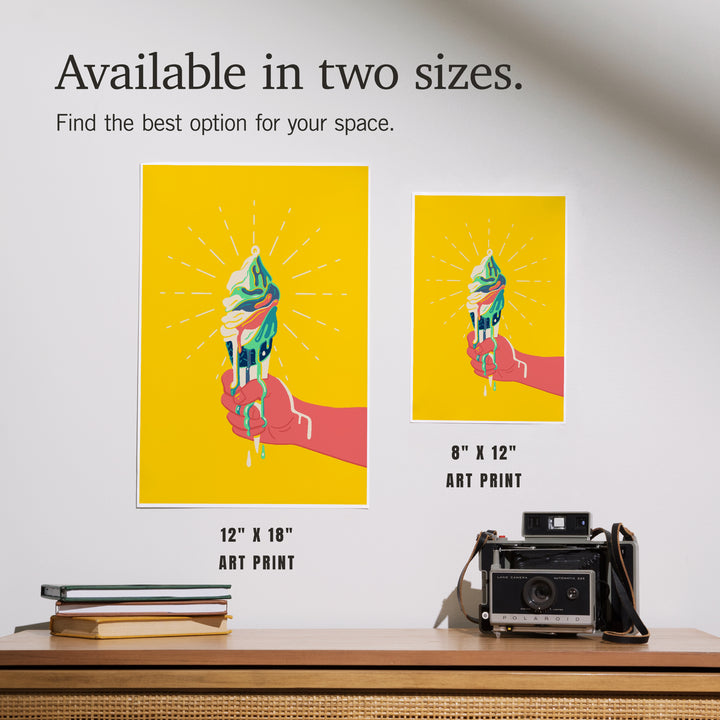 Sweet Relief Collection, Melting Ice Cream Cone, Art & Giclee Prints