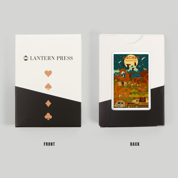 Playing Cards, Arches National Park, Utah, Geometric National Park Series, Night Scene, 52 Card Deck with Jokers in Box, Unique Art