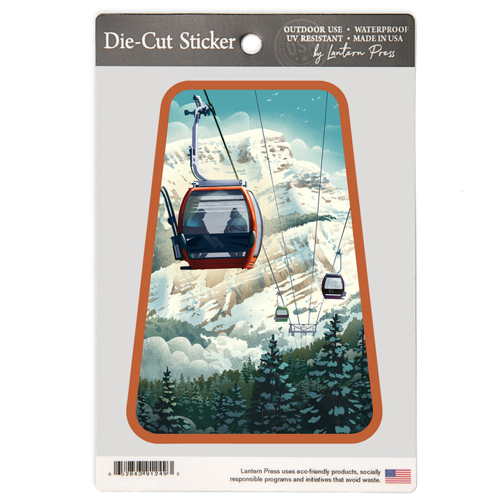 Lithograph, Gondola, Orange, Vinyl Sticker