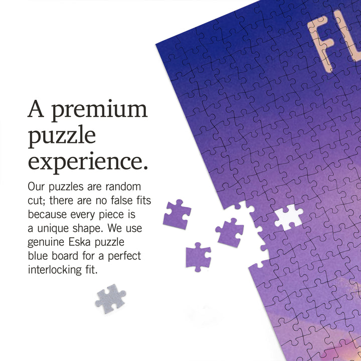 Florida, Beach Sunset, Lithograph, 1000 Piece Jigsaw Puzzle