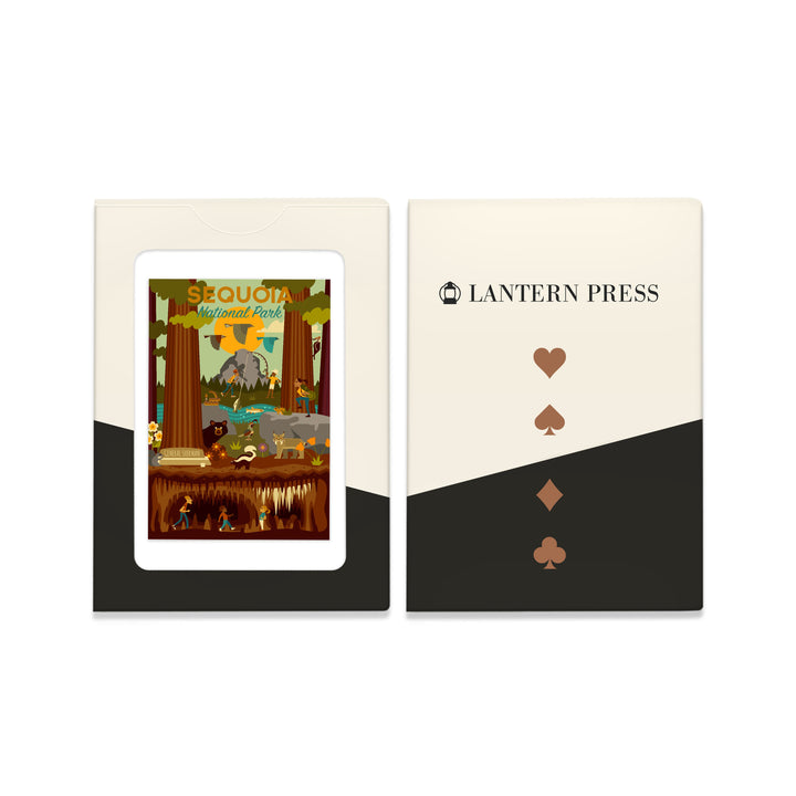 Playing Cards, Sequoia National Park, California, Geometric National Park Series, 52 Card Deck with Jokers in Box, Unique Art