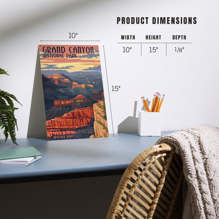 Grand Canyon National Park, Arizona, Mather Point, Wood Sign and Postcards