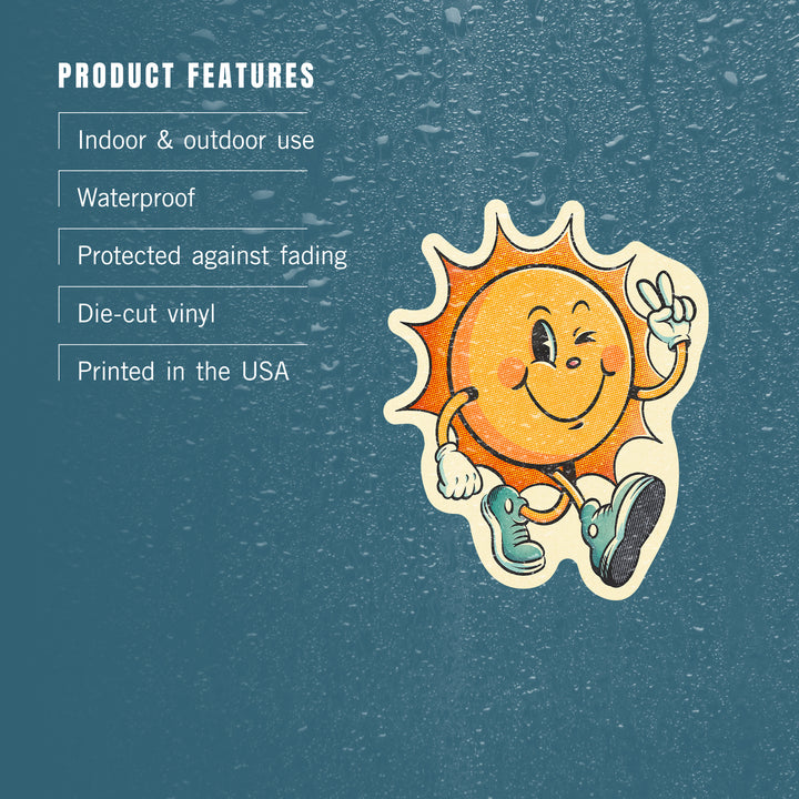 Vintage Mascot, Upbeat Sunshine, Vinyl Sticker