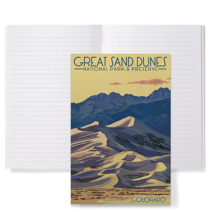 Lined 6x9 Journal, Great Sand Dunes National Park and Preserve, Colorado, Dunes at Sunset, Lay Flat, 193 Pages, FSC paper