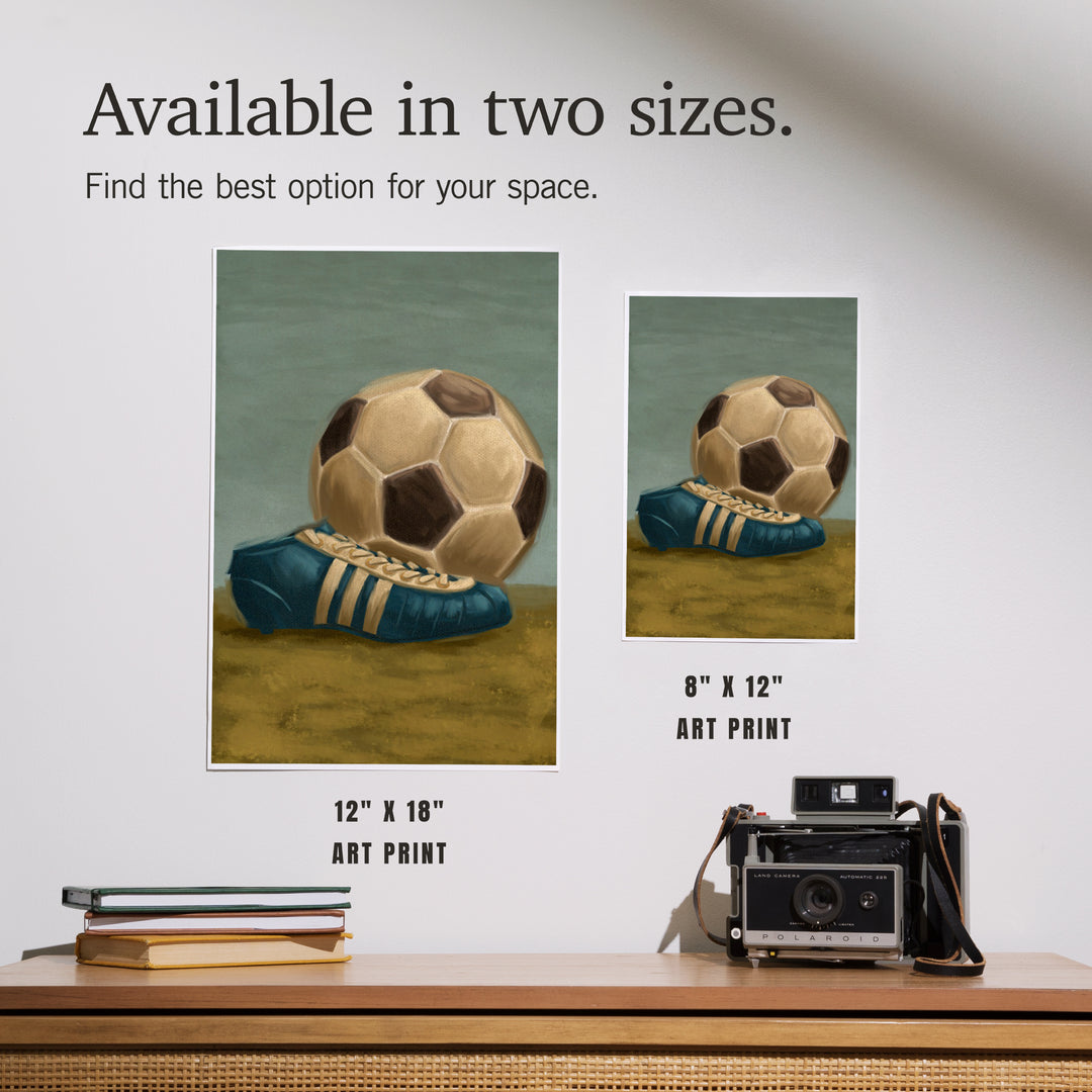 Soccer Ball and Cleat, Oil Painting, Art & Giclee Prints