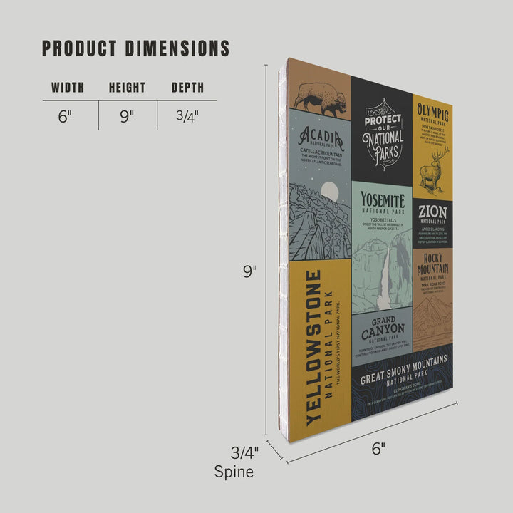 Lined 6x9 Journal, Protect our National Parks Collection, Wonder for All, Lay Flat, 193 Pages, FSC paper