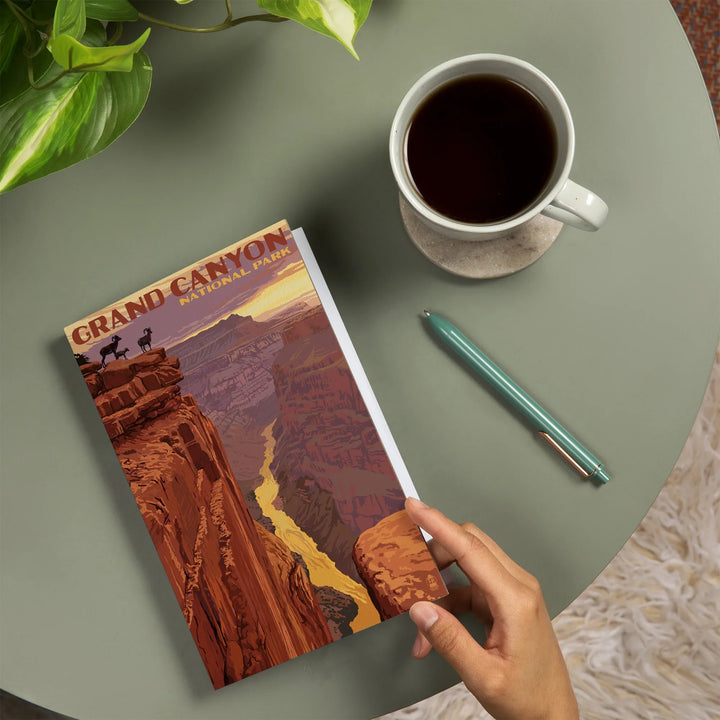 Lined 6x9 Journal, Grand Canyon National Park, Arizona, Bighorn Sheep on Point, Lay Flat, 193 Pages, FSC paper