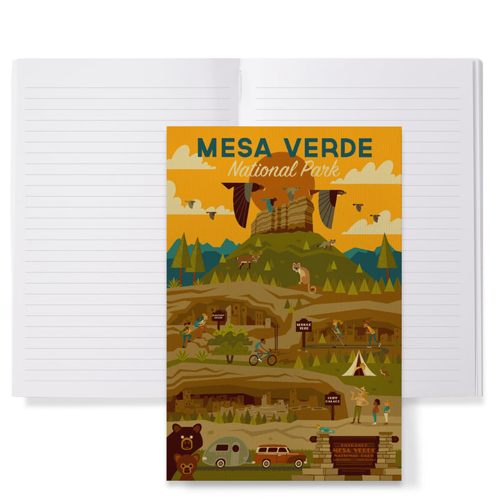 Lined 6x9 Journal, Mesa Verde National Park, Geometric National Park Series, Lay Flat, 193 Pages, FSC paper