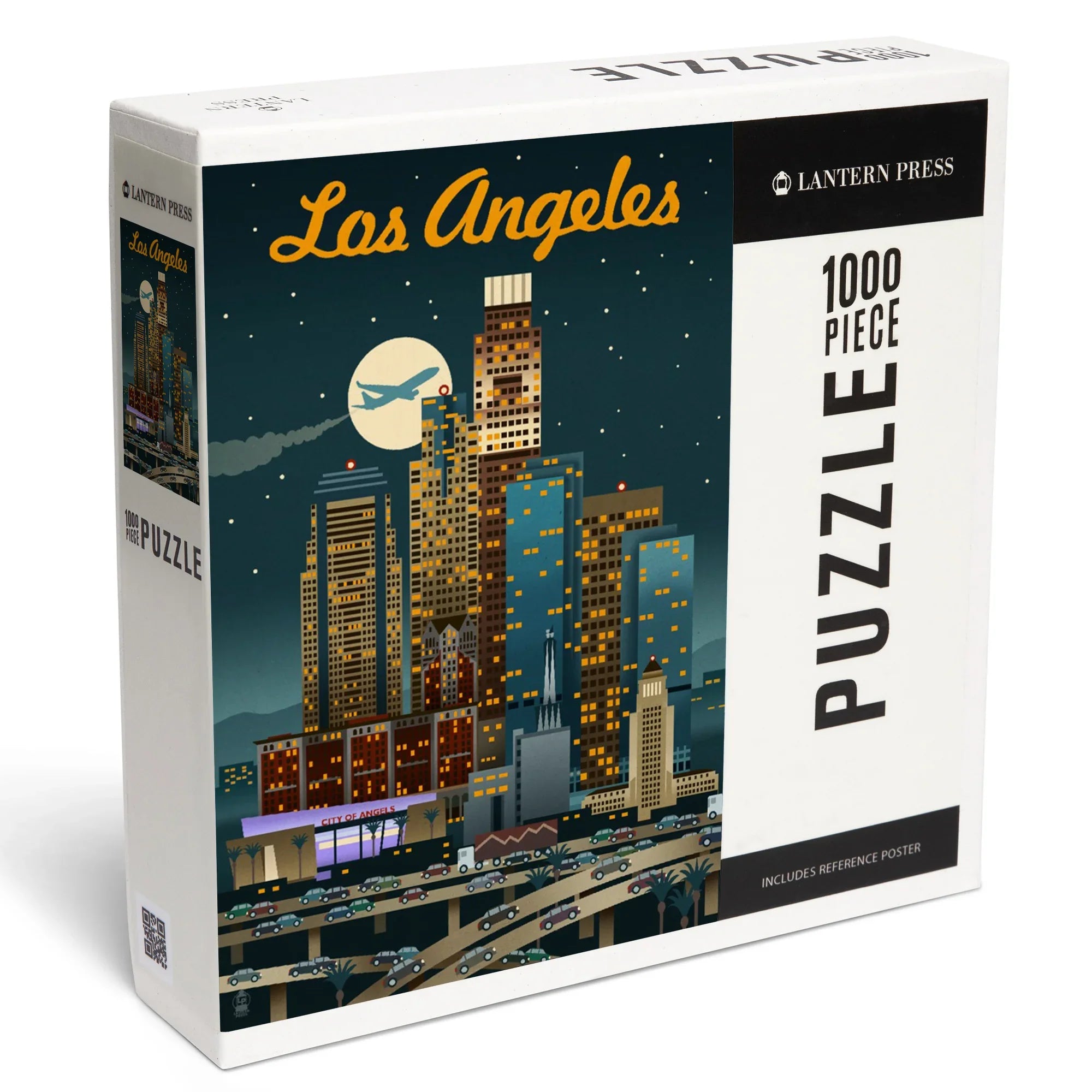 Los Angeles, California, Retro Skyline, 1000 piece jigsaw puzzle