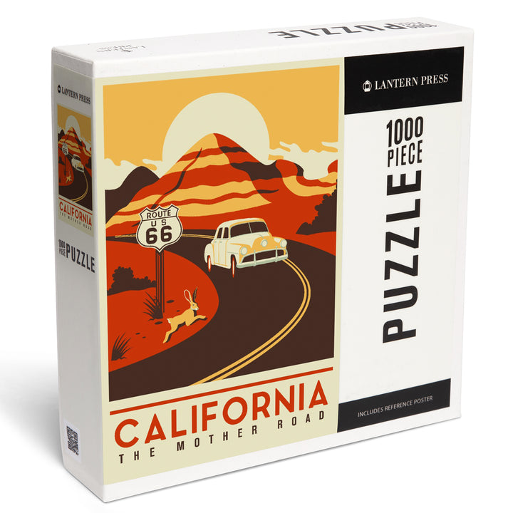 California, Route 66, Mother Road, Simplified, Jigsaw Puzzle