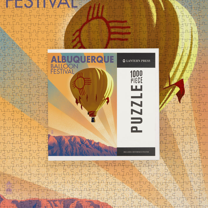 Albuquerque, New Mexico, Hot Air Balloon Festival, Lithograph, 1000 Piece Jigsaw Puzzle