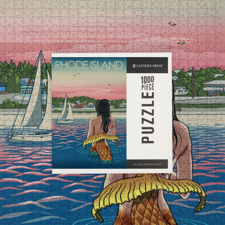Rhode Island, Mermaid and Beach, Jigsaw Puzzle
