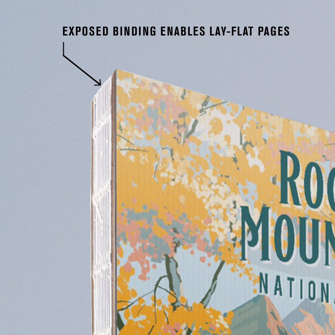 Lined 6x9 Journal, Rocky Mountain National Park, Colorado, Painterly National Park Series, Lay Flat, 193 Pages, FSC paper