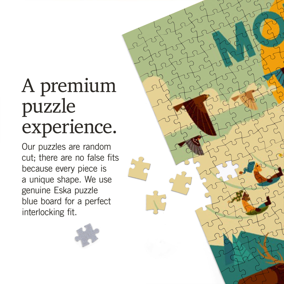 Montana, Geometric, The Mountains Are Calling, 1000 Piece Jigsaw Puzzle