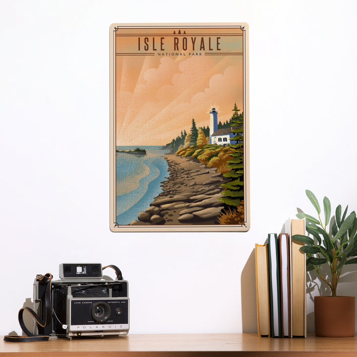 Isle Royale National Park, Michigan, Lithograph National Park Series, Metal Signs