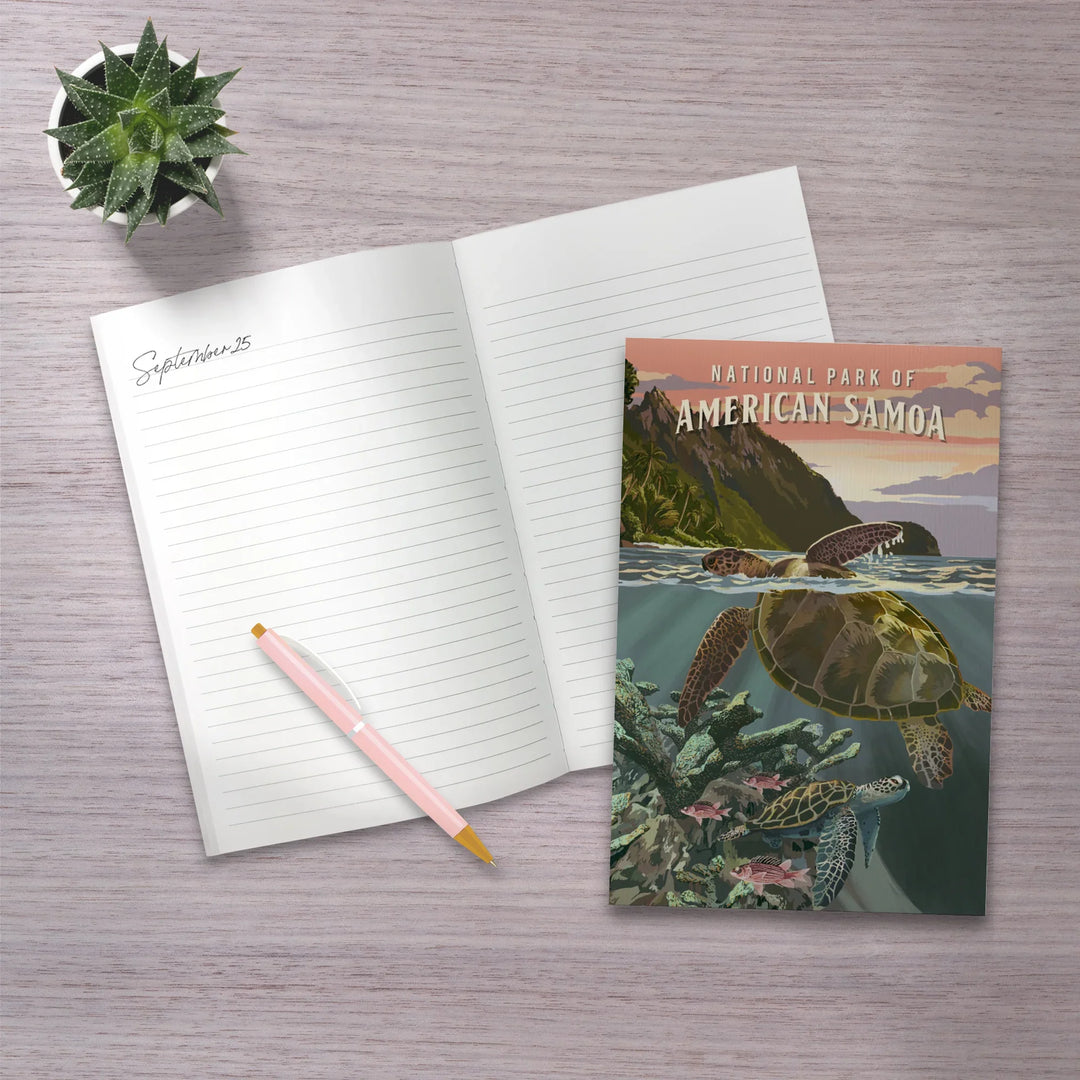 Lined 6x9 Journal, National Park of American Samoa, Painterly National Park Series, Lay Flat, 193 Pages, FSC paper