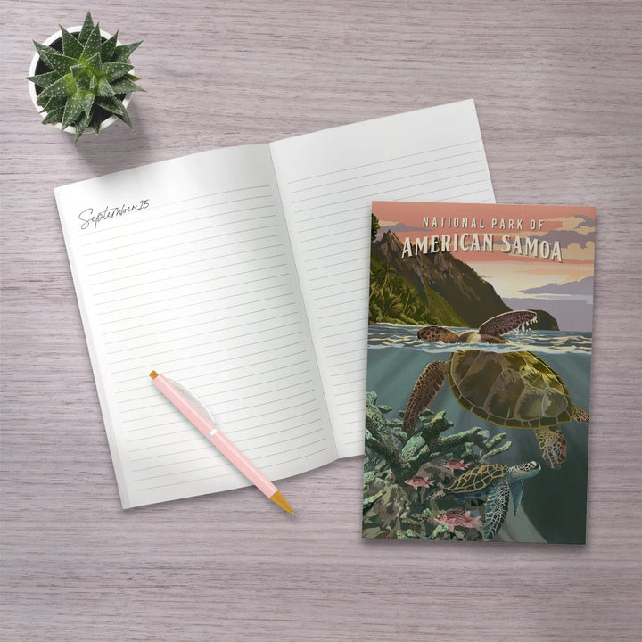 Lined 6x9 Journal, National Park of American Samoa, Painterly National Park Series, Lay Flat, 193 Pages, FSC paper