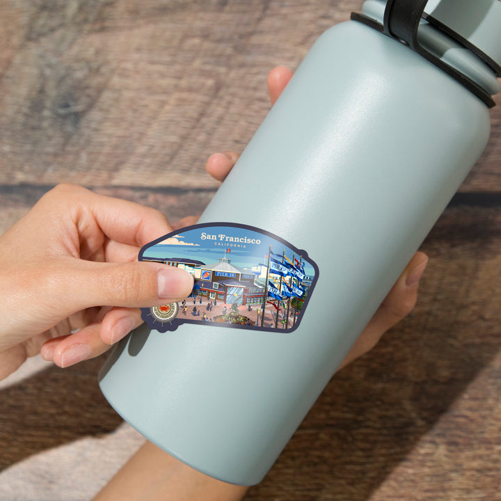 San Francisco, California, Painterly, Fisherman's Wharf, Vinyl Sticker