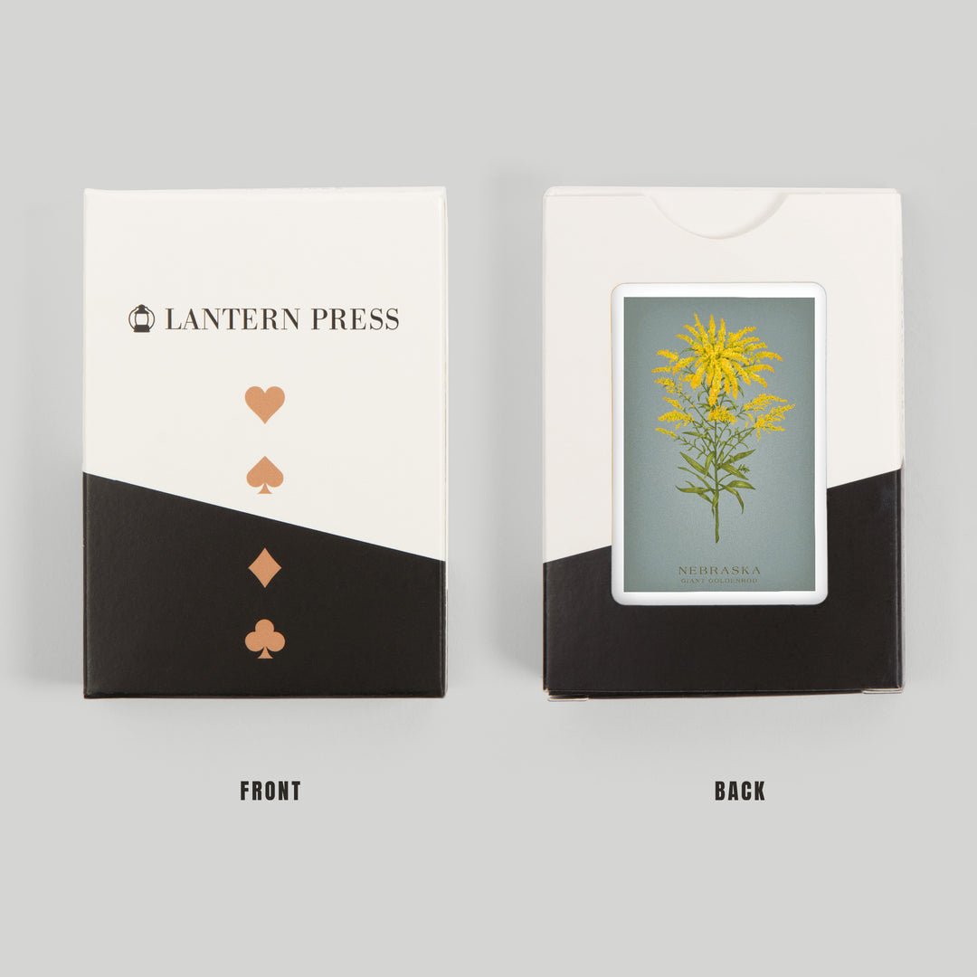 Playing Cards, Nebraska, Vintage Flora, State Series, Giant Goldenrod, 52 Card Deck with Jokers in Box, Unique Art