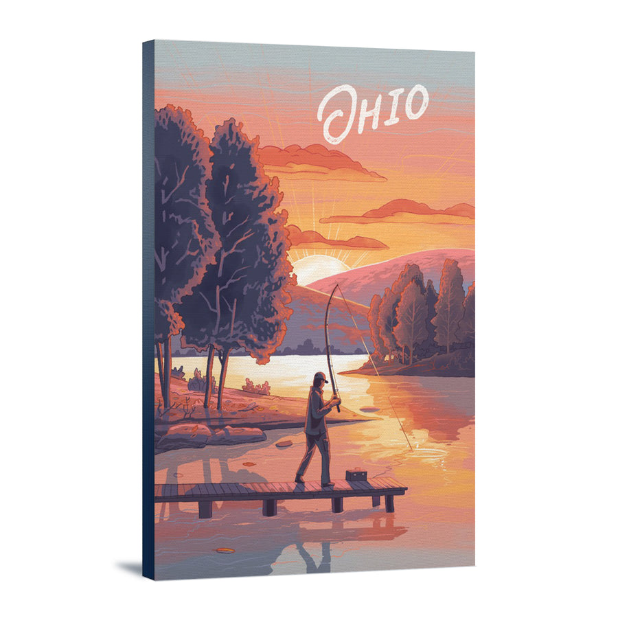 Ohio, This is Living, Fishing with Hills canvas art