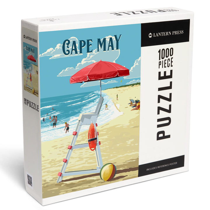 Cape May, New Jersey, Lifeguard Stand, Summer, Jigsaw Puzzle