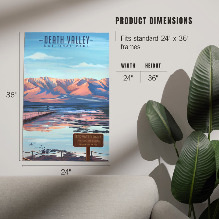 Death Valley National Park, California, Badwater Basin, Oil Painting, Art & Giclee Prints